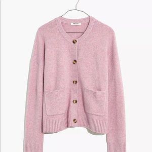 MADEWELL Colburne Crop Cardigan Sweater Lilac